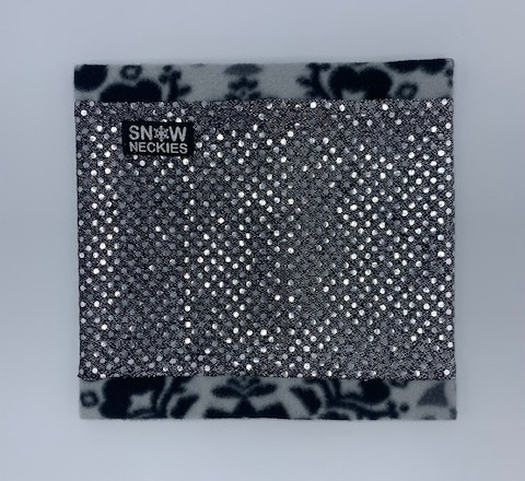 Black and Silver Sparkle Circle Neckie     