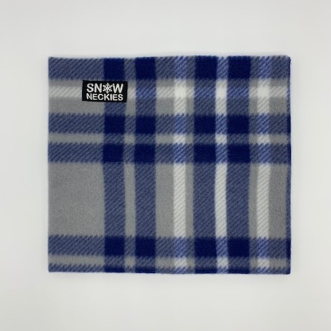 Blue, Grey, and White Plaid Fleece Neckie