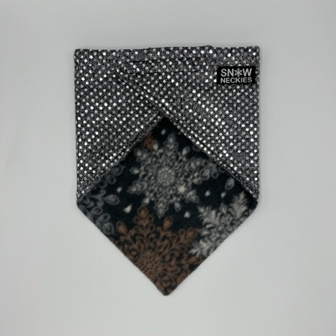 Black and Silver Sparkle Bandana
