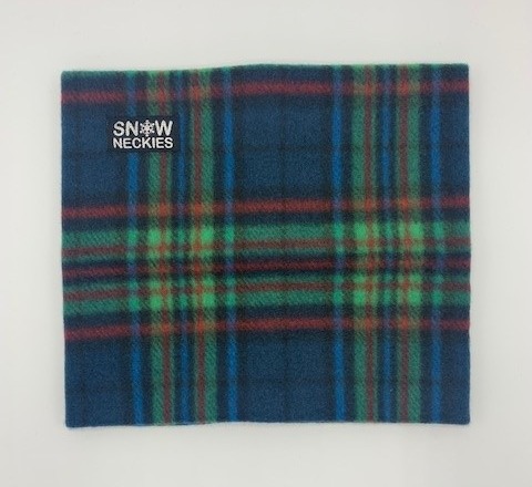 Navy, Red and Green Plaid Fleece Neckie 