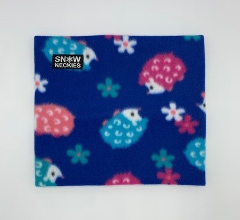 Hedgehogs on Blue Fleece Neckie