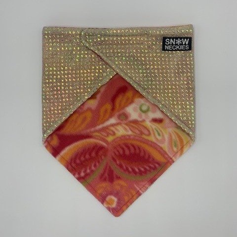 Gold and White Pealized Sparkle Bandana      