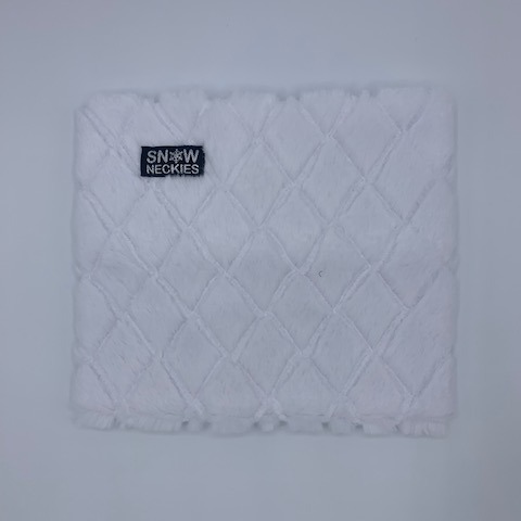 Fur Neckie - White Quilted 