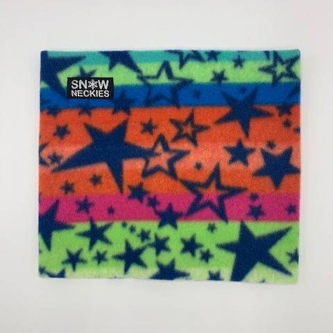 Blue Stars on Bright Colors Fleece Neckie 