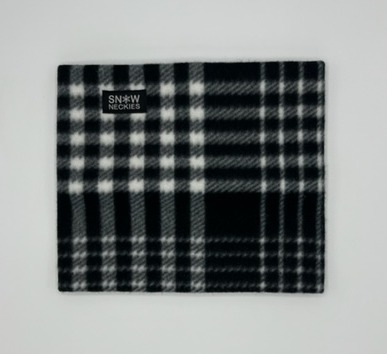 Black and White Plaid Fleece Neckie